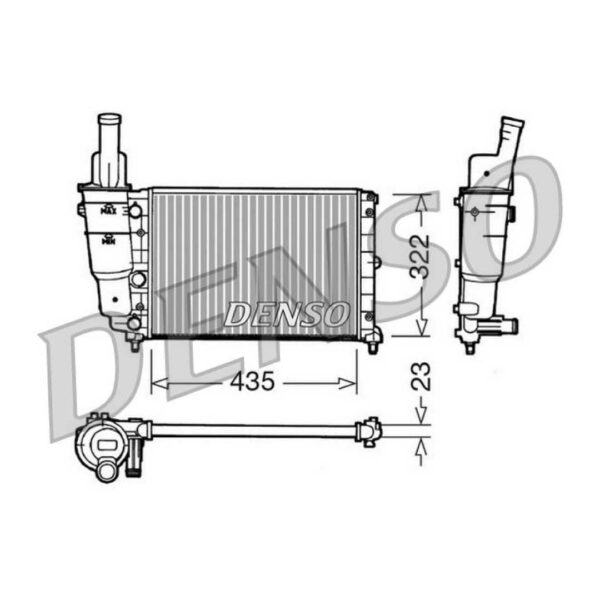 DENSO DRM09095 RADIATORE Fiat PUNTO 55 (1108 CC)