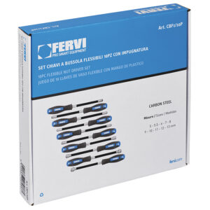 Set Chiavi a Bussola Flessibili con Impugnatura – 10 Pezzi (5–13 mm) | Acciaio al Carbonio