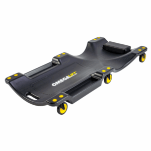 Sdraio Sottovettura da Officina 100 cm – Portata 159 Kg – Con Poggiatesta, Vani Porta Attrezzi e Ruote in Nylon 3”