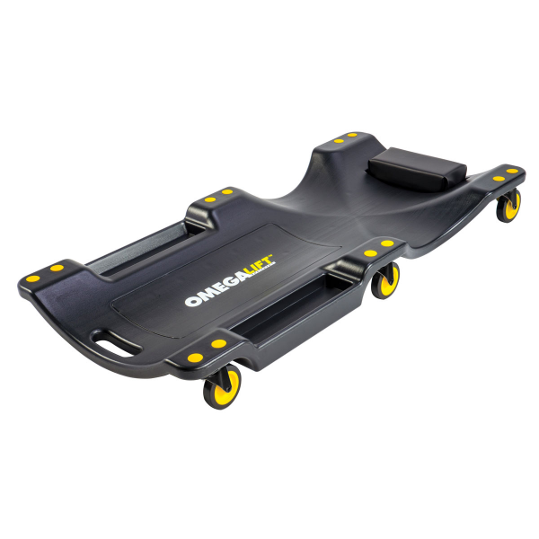 Sdraio Sottovettura da Officina 100 cm – Portata 159 Kg – Con Poggiatesta, Vani Porta Attrezzi e Ruote in Nylon 3”